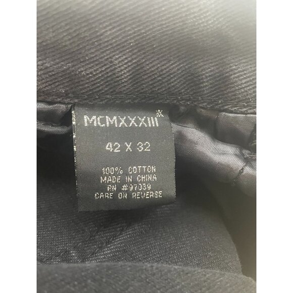 MCMXXXIII VTG Mens Black Denim Biker Jeans‎ SZ 42x32 Zippered Pockets Y2K  Moto - Picture 7 of 11